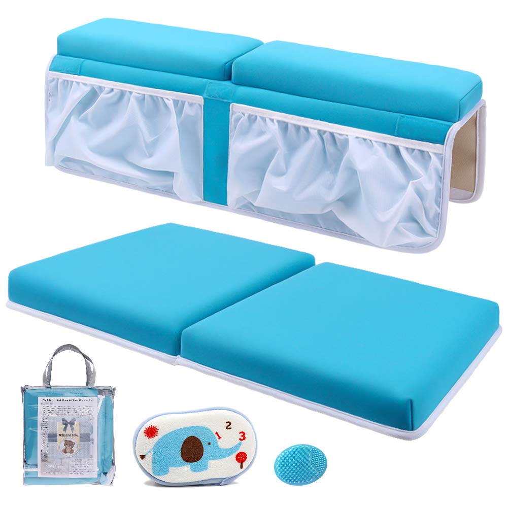 Bath Kneeler and Elbow Rest Set Thick Baby Bath Kneeling Pad Bathing Kneeling Mat Cushion Washable Padded Bathtub Knee Saver